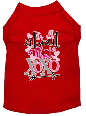 All About That Xoxo Screen Print Dog Shirt Red Sm