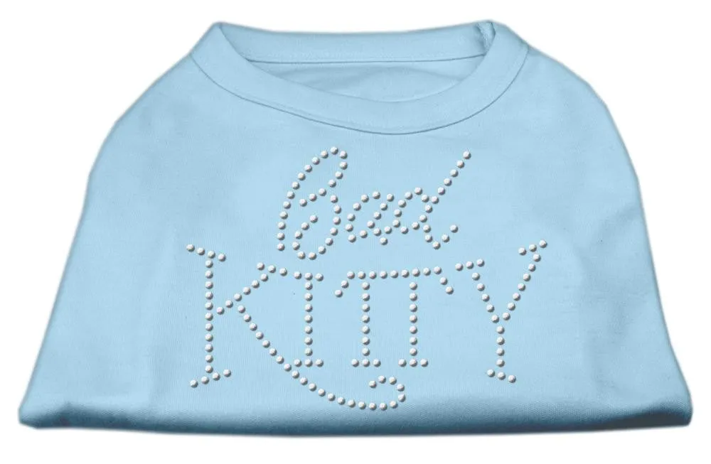 Bad Kitty Rhinestud Shirt Baby Blue XXL (18)