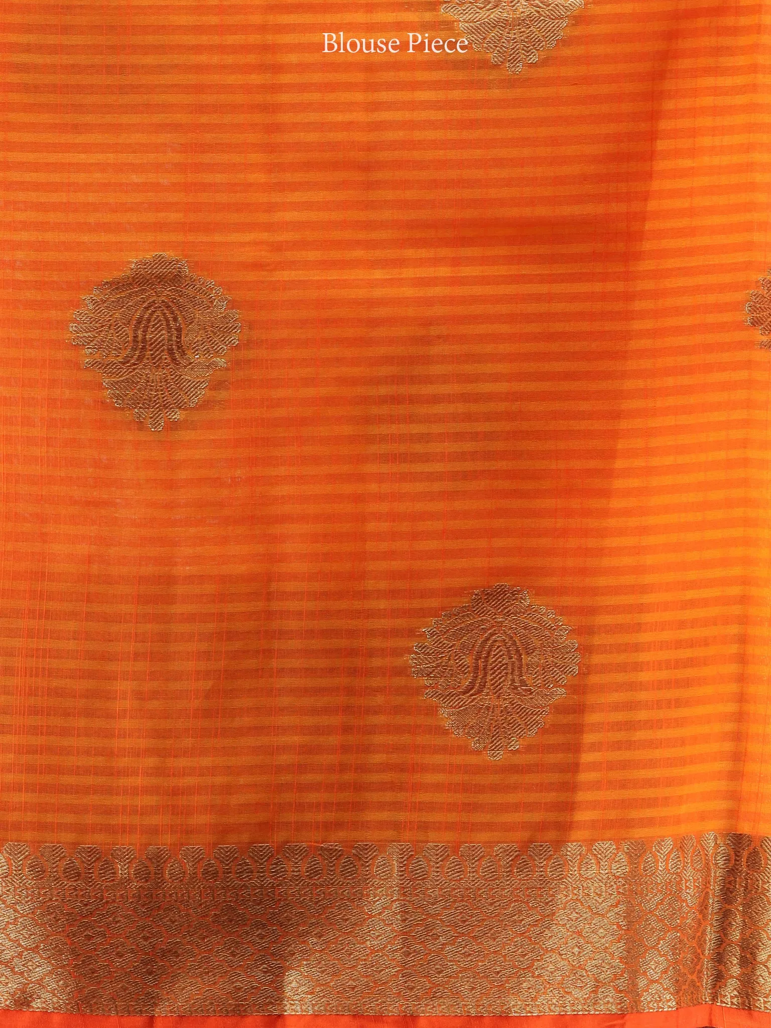 Banarasee Cotton Silk Saree With Zari Work - Orange Purple & Gold - S031704420