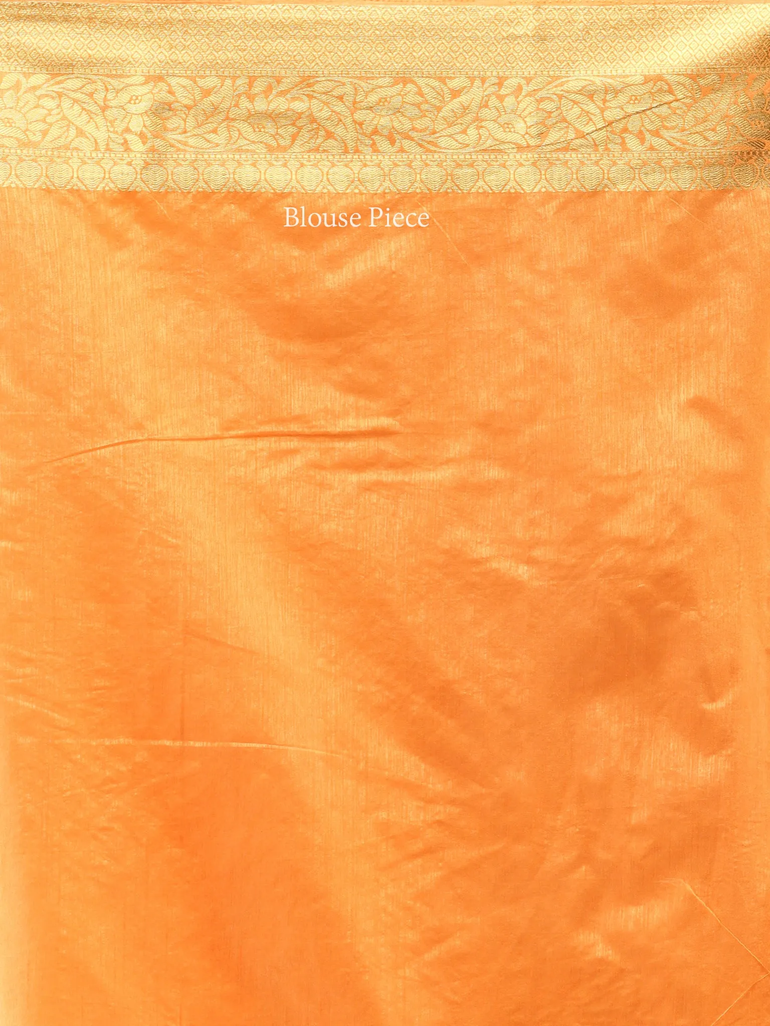 Banarasee Semi Silk Saree With  Golden Zari Work -  Light Orange Golden  - S031704394