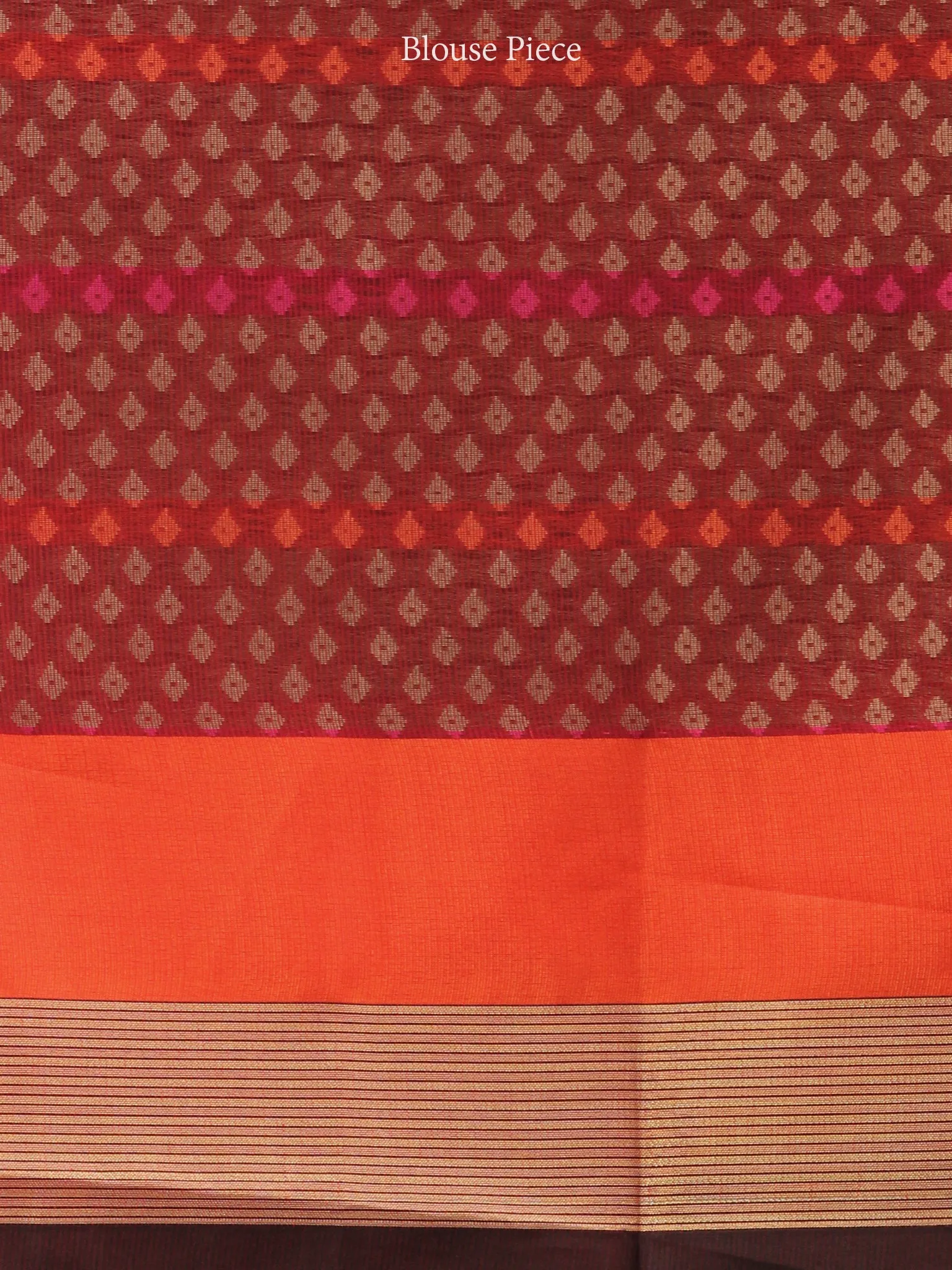 Banarasee Super Net Saree With Zari Border - Rust Copper  & Pink - S031704433