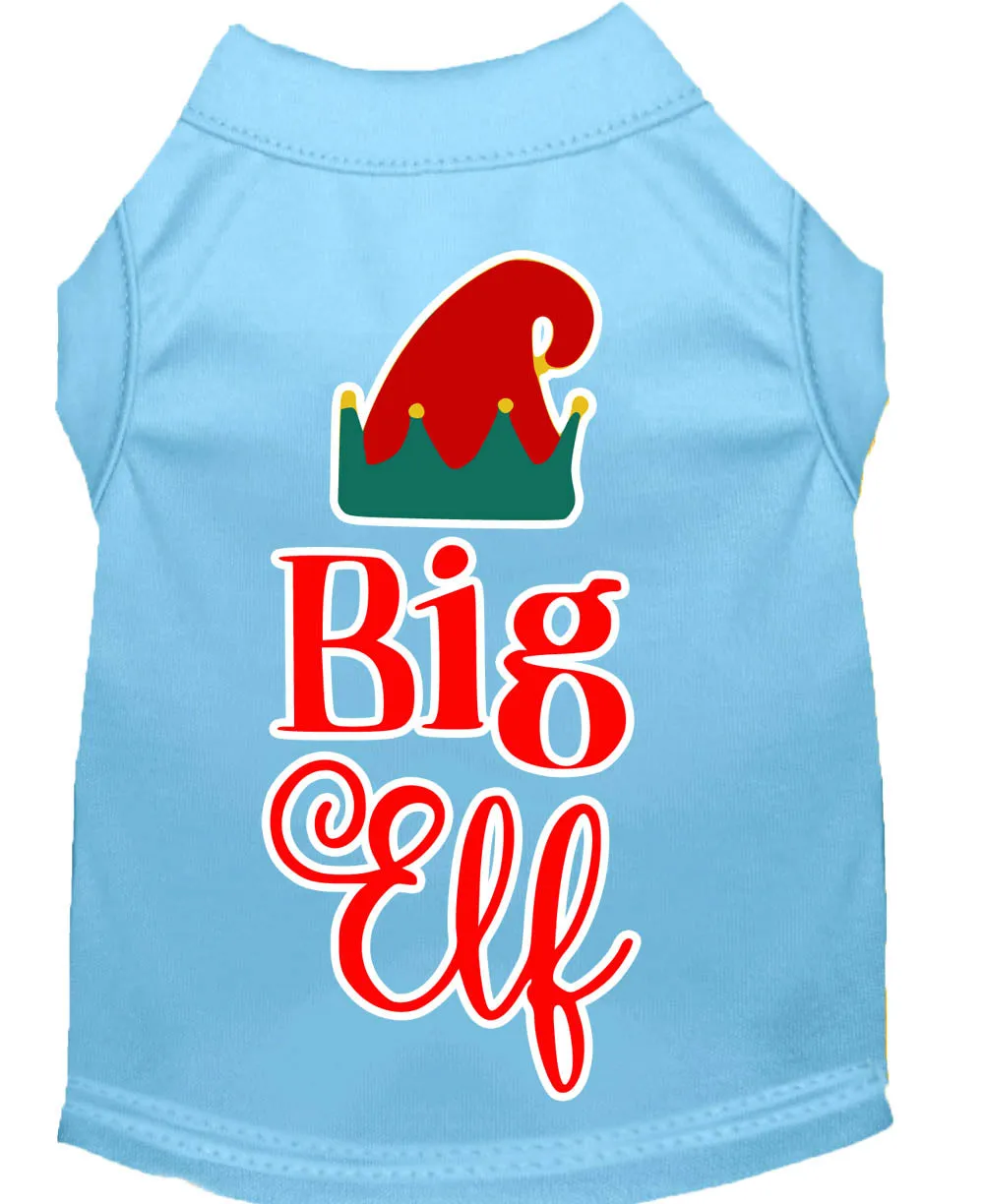 Big Elf Screen Print Dog Shirt Baby Blue Xxxl