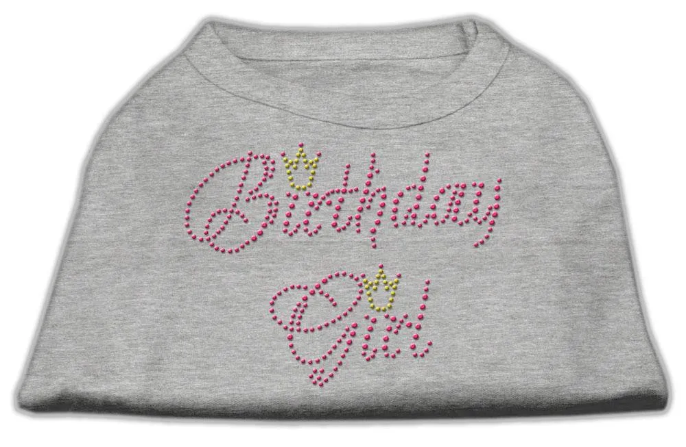 Birthday Girl Rhinestone Shirt Grey L (14)