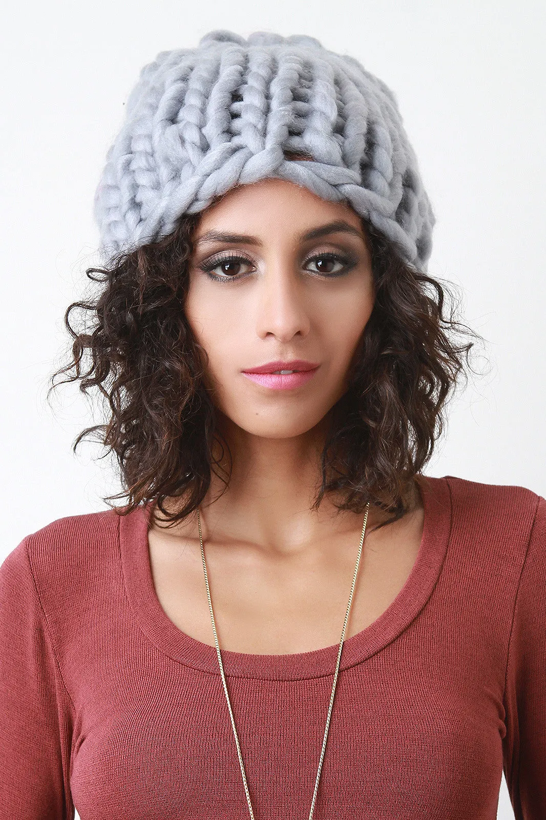 Bright Oversize Knit Beanie