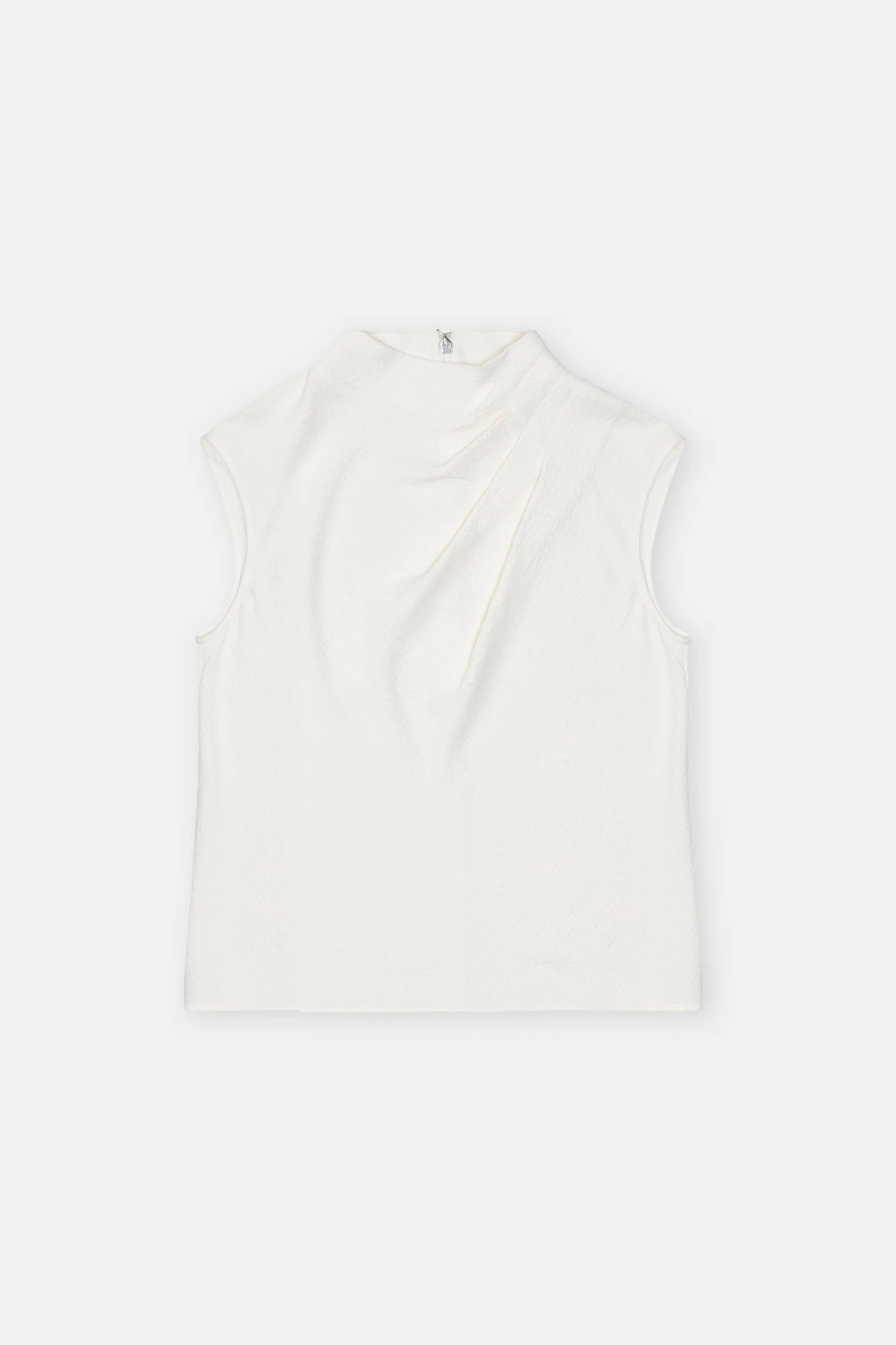 Closed Ivory Crepe Draped Sleevless Womens Top