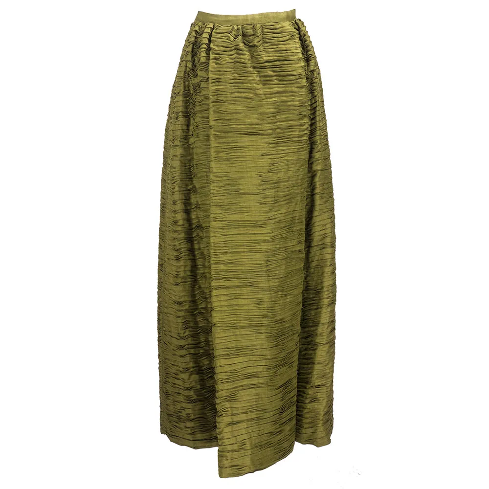 CONNOLLY 50s Couture Deep Olive Green Evening Skirt