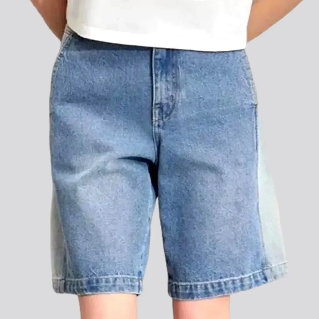 Dip-dyed women's denim shorts