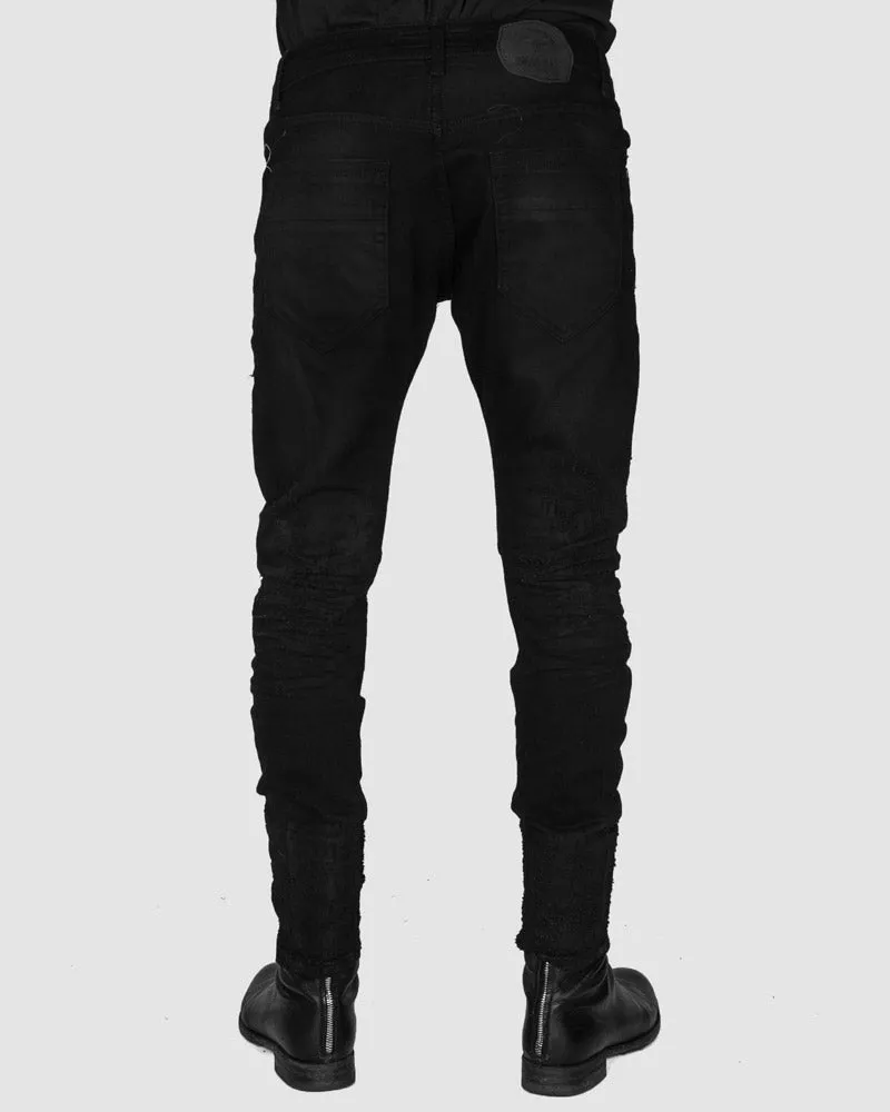 Distressed black jeans