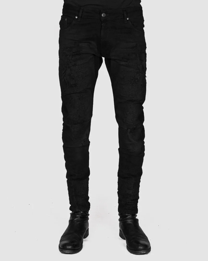 Distressed black jeans