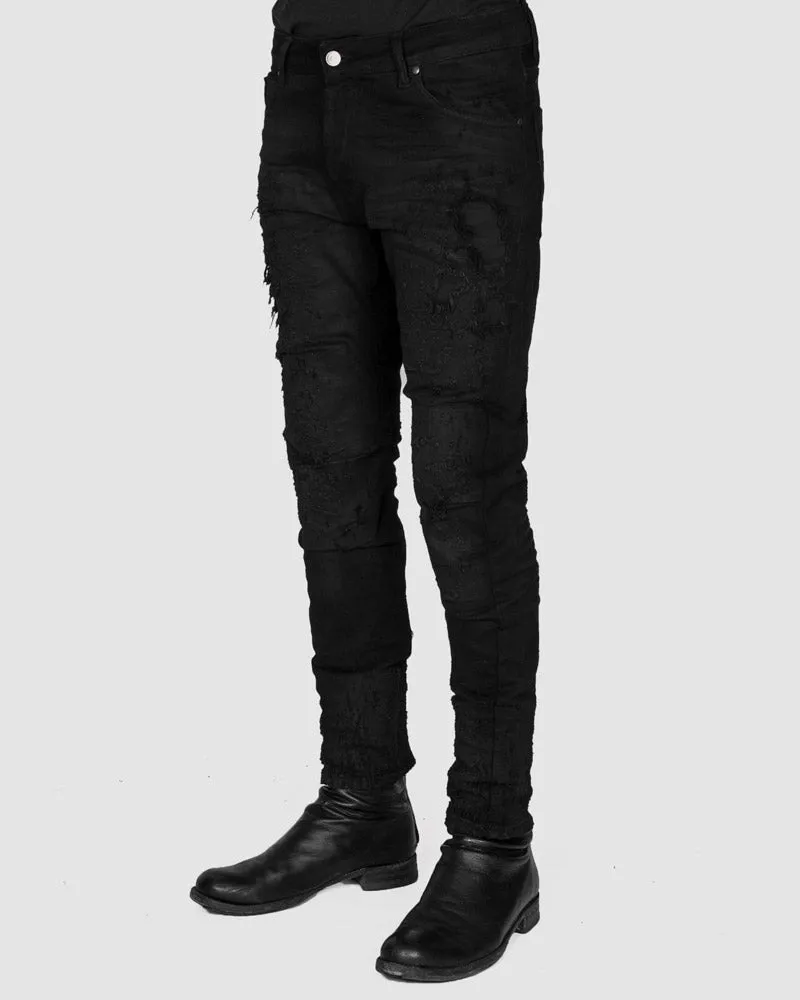 Distressed black jeans