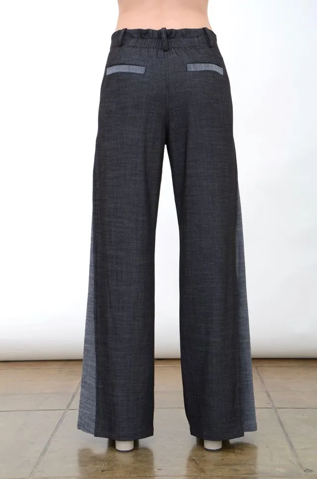 Eco Slub Denim Convertible Pant with Color Contrast Detail - ADALIA FA24