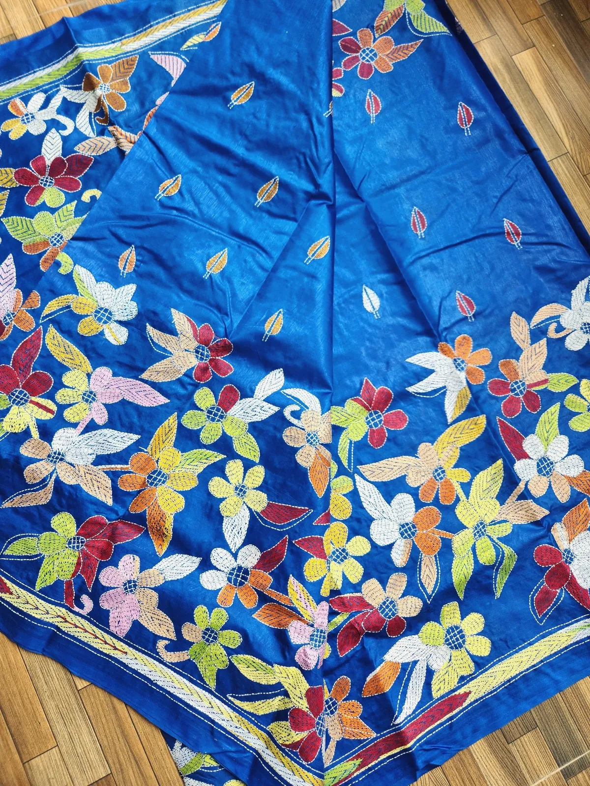 FLORAL KANTHA SAREE