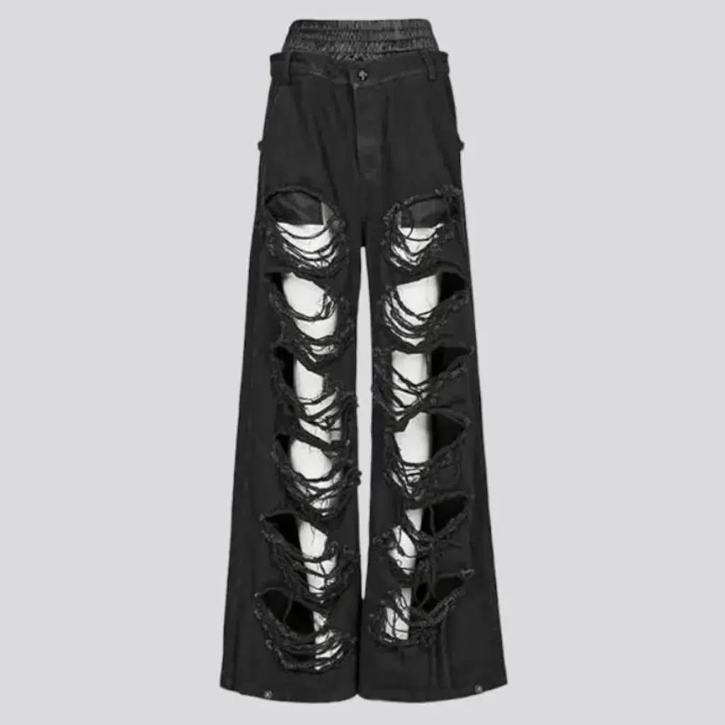 Gothic women's baggy jeans