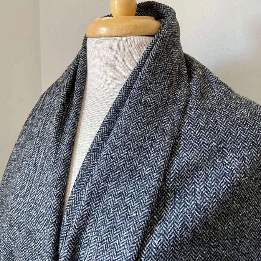 Gray Italian Narrow Herringbone Wool