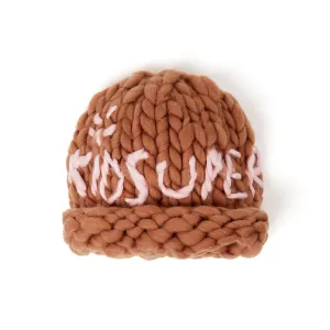 Hand Knit Chunky Knit Beanie [Light Brown]