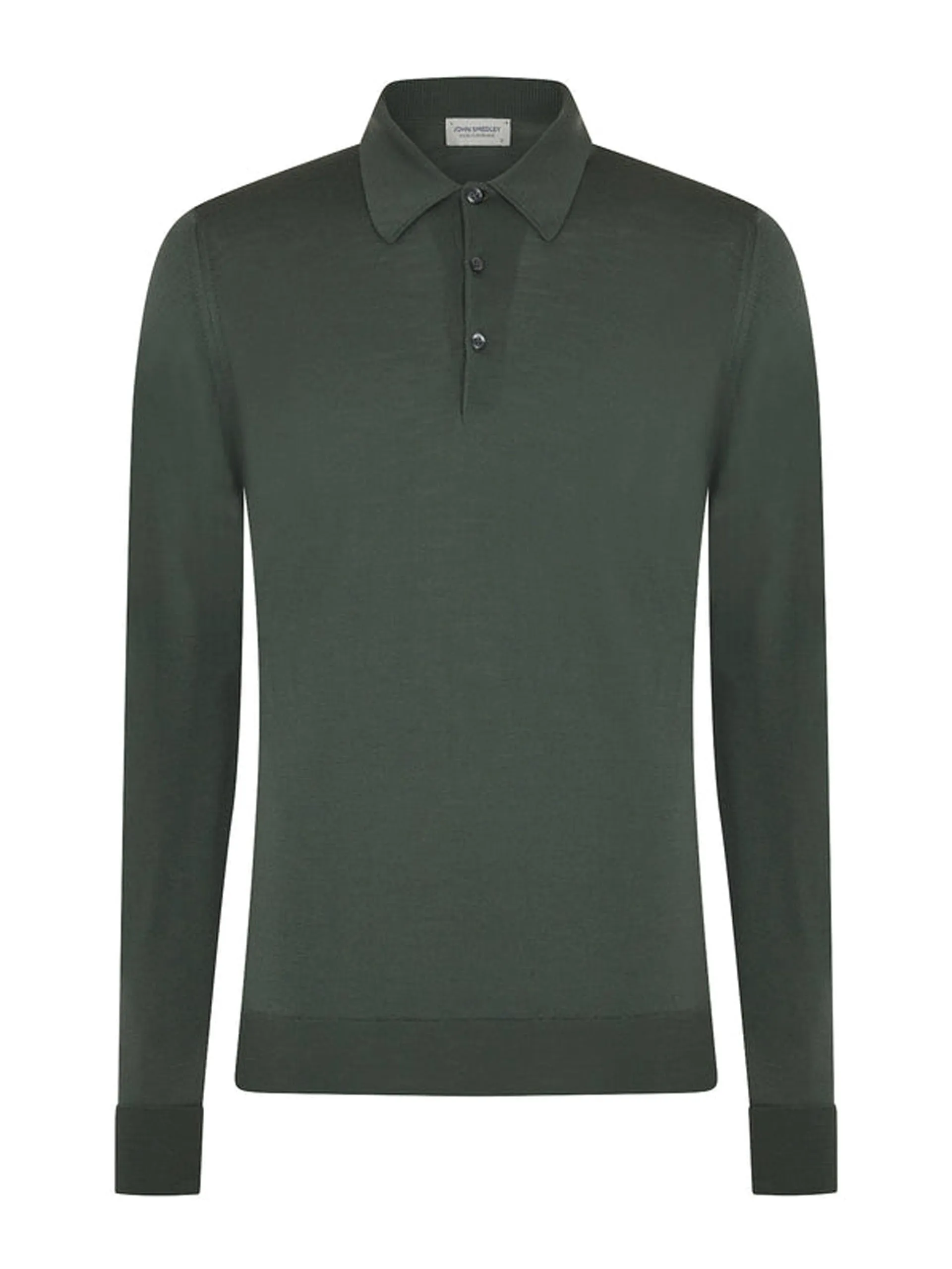 Highland green merino wool polo neck