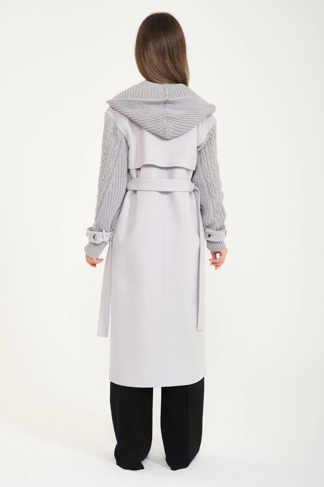 Ice Grey Wool Long Coat