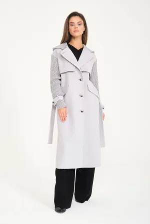 Ice Grey Wool Long Coat