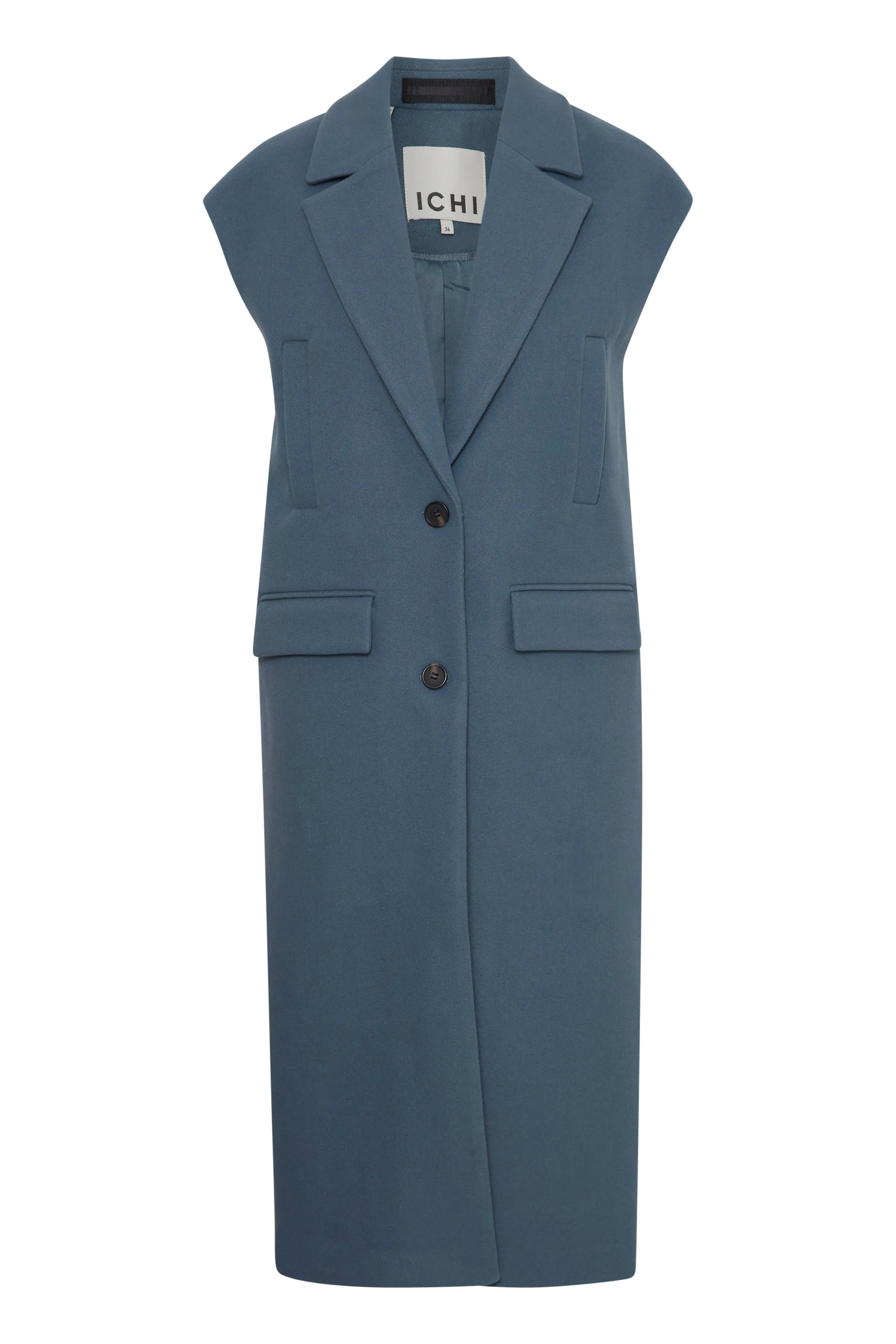 Jannet Long Waistcoat in Blue Mirage