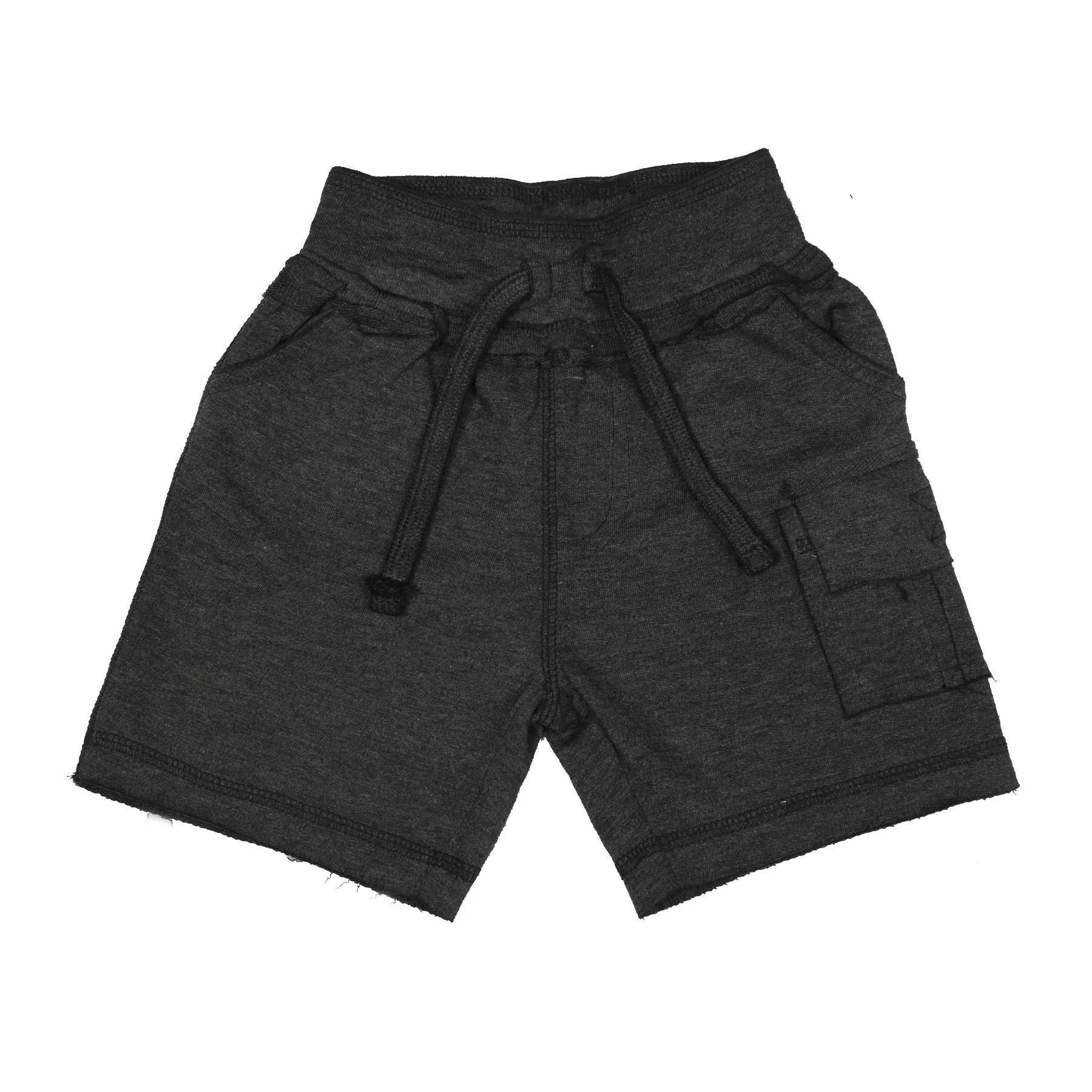 🎁Kids Heathered Cargo Shorts - Distressed Black