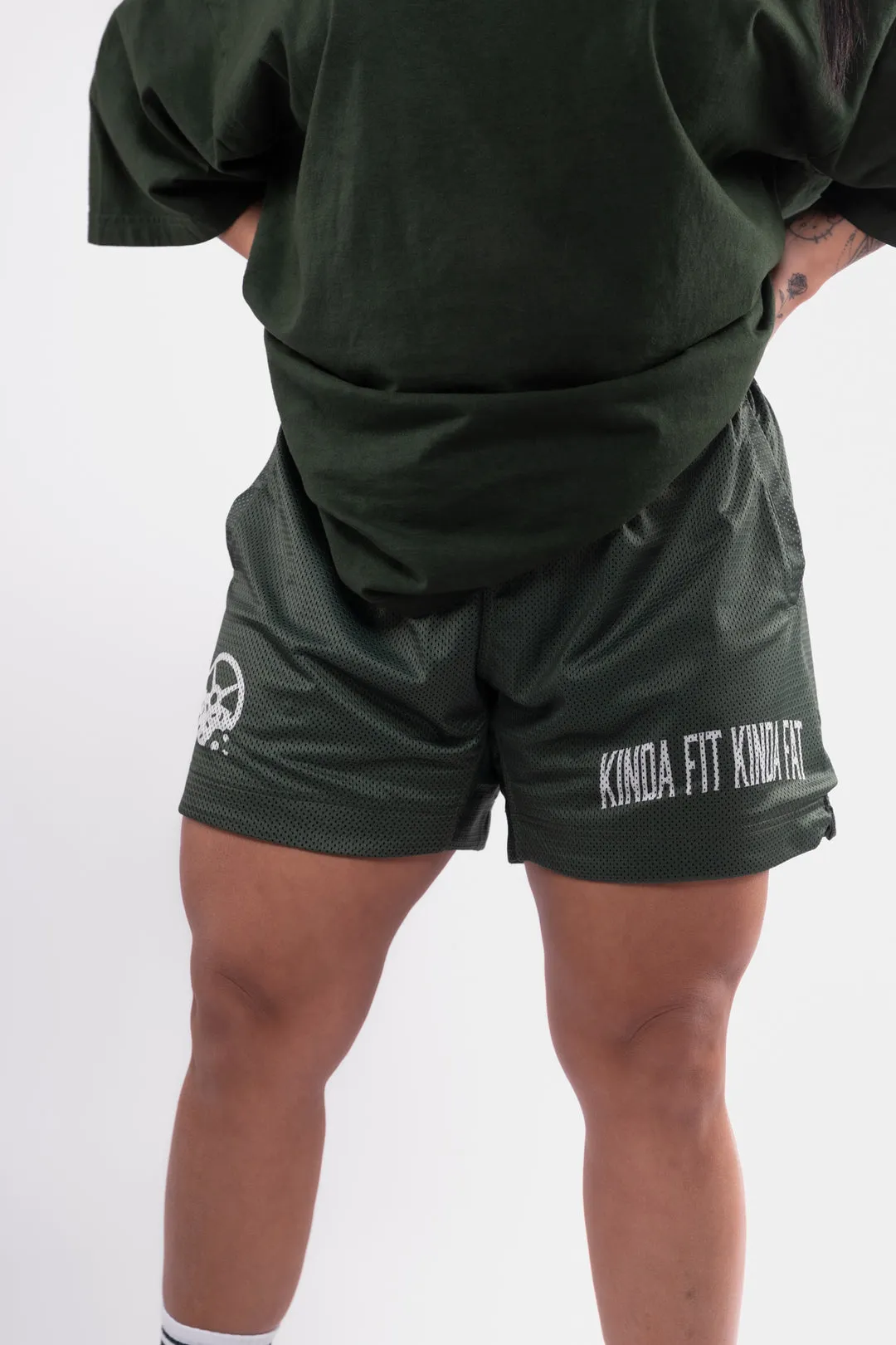 Kinda Fit Kinda Fat Cafeteria Signature 5.5" Mesh Shorts (Green)