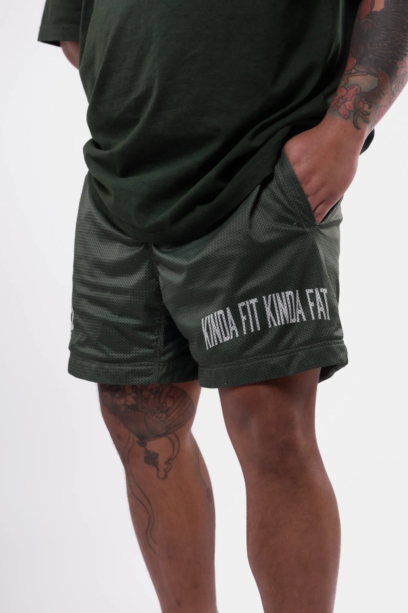 Kinda Fit Kinda Fat Cafeteria Signature 5.5" Mesh Shorts (Green)