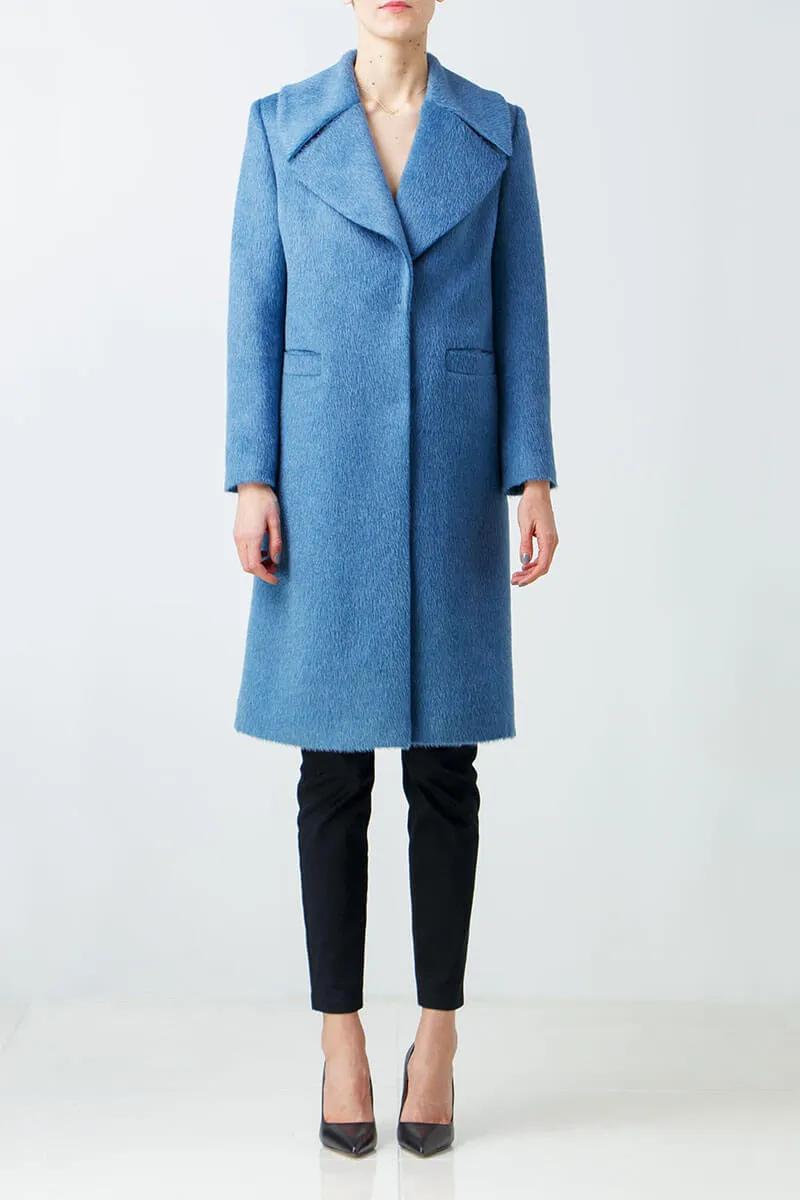 Light blue alpaca coat