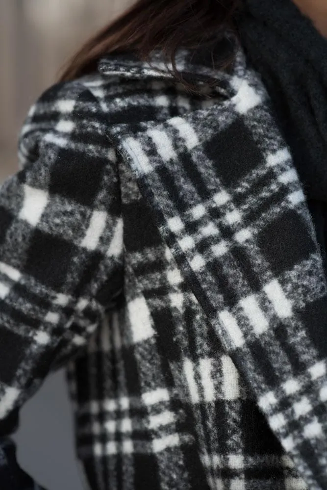 London Plaid Coat in Black - FINAL SALE