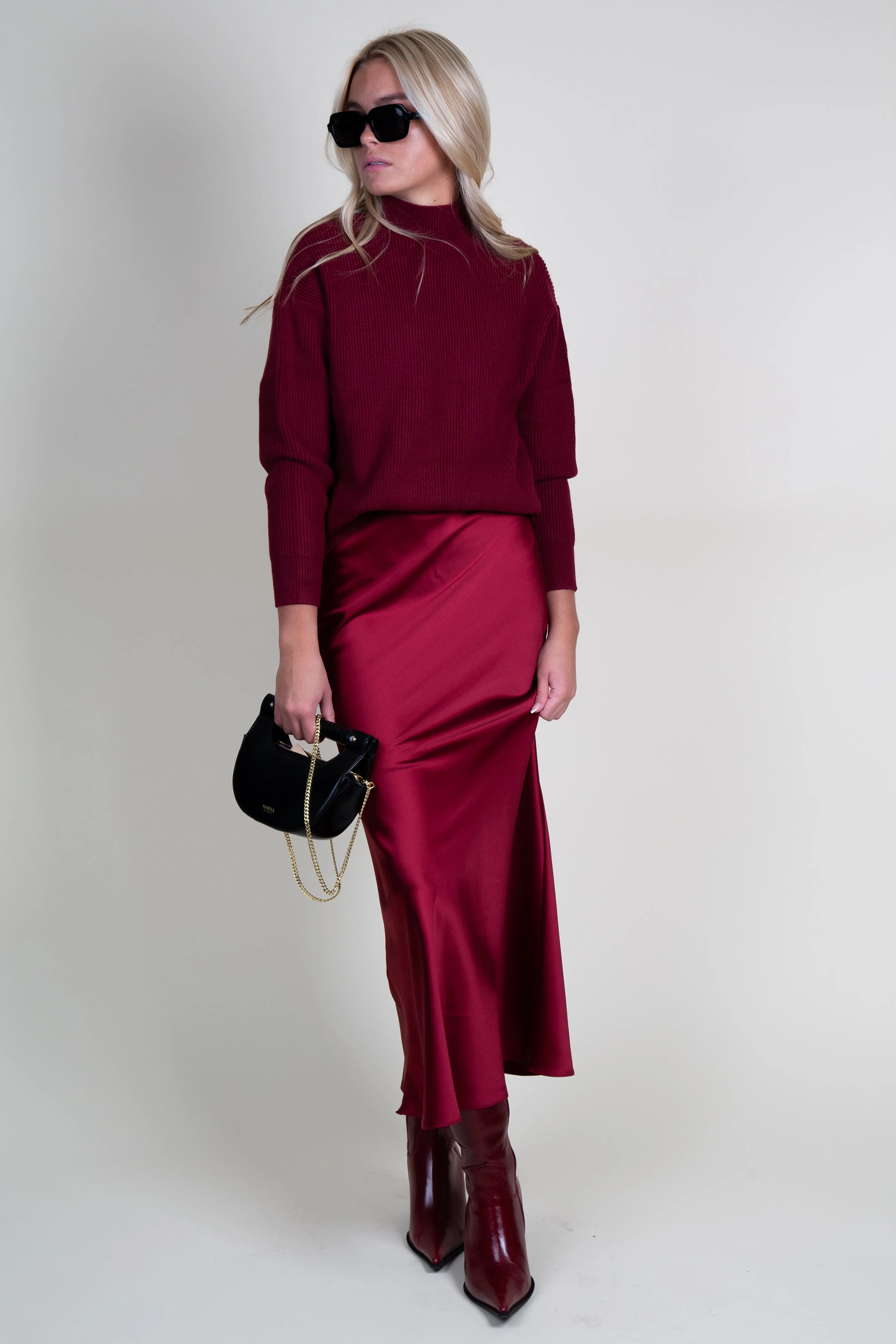 LUCY PARIS | Britton Relaxed Sweater - Maroon