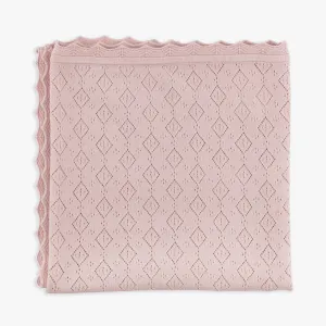 Mauve Diamond Pointelle Sweater Blanket