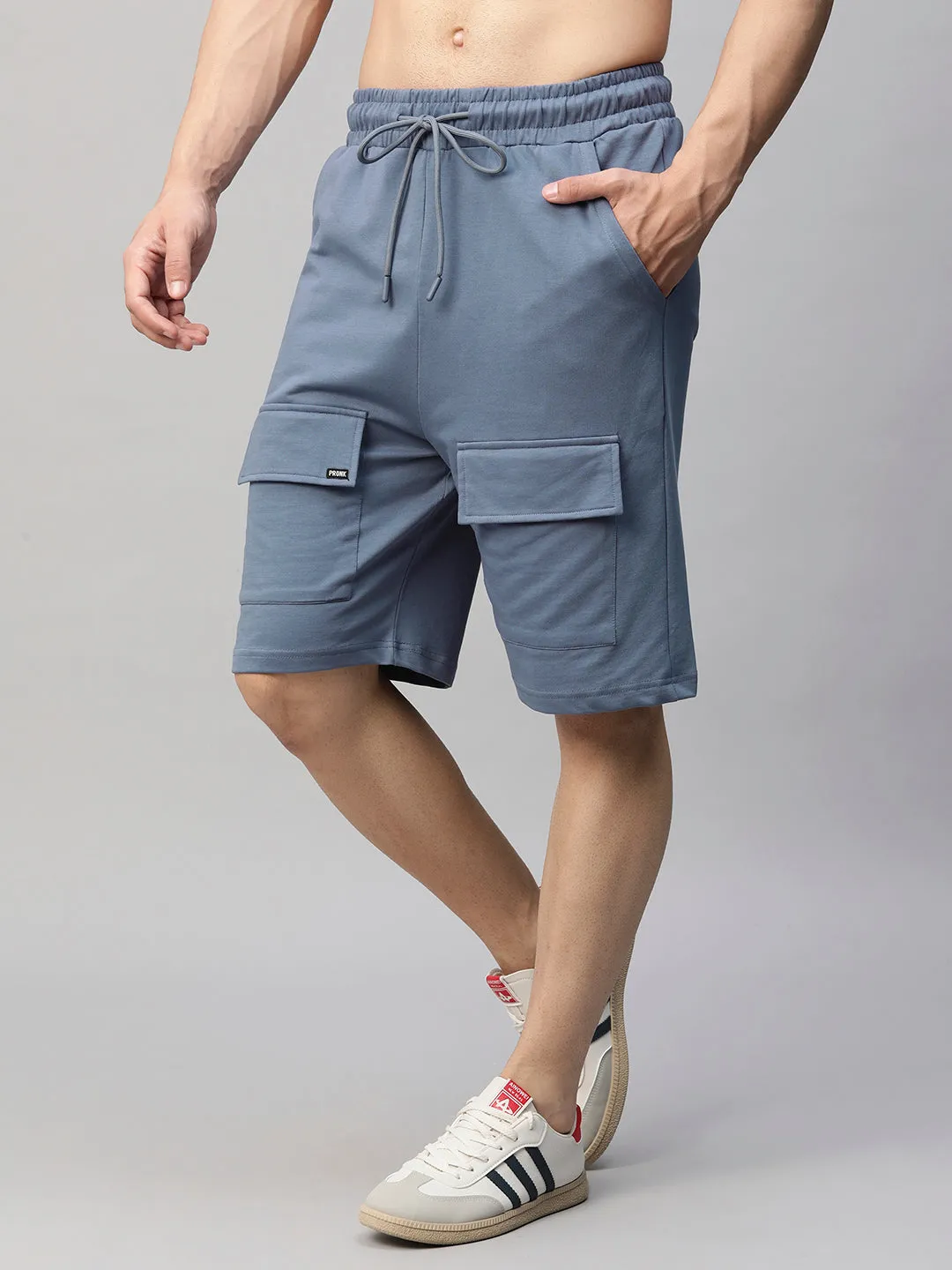 Mens Cargo Shorts - Denim Blue