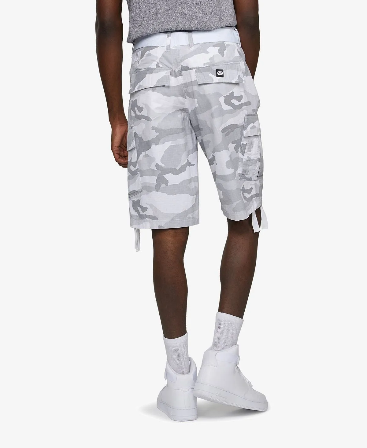 Men's recon-go cargo shorts with belt Ecko Unltd, white