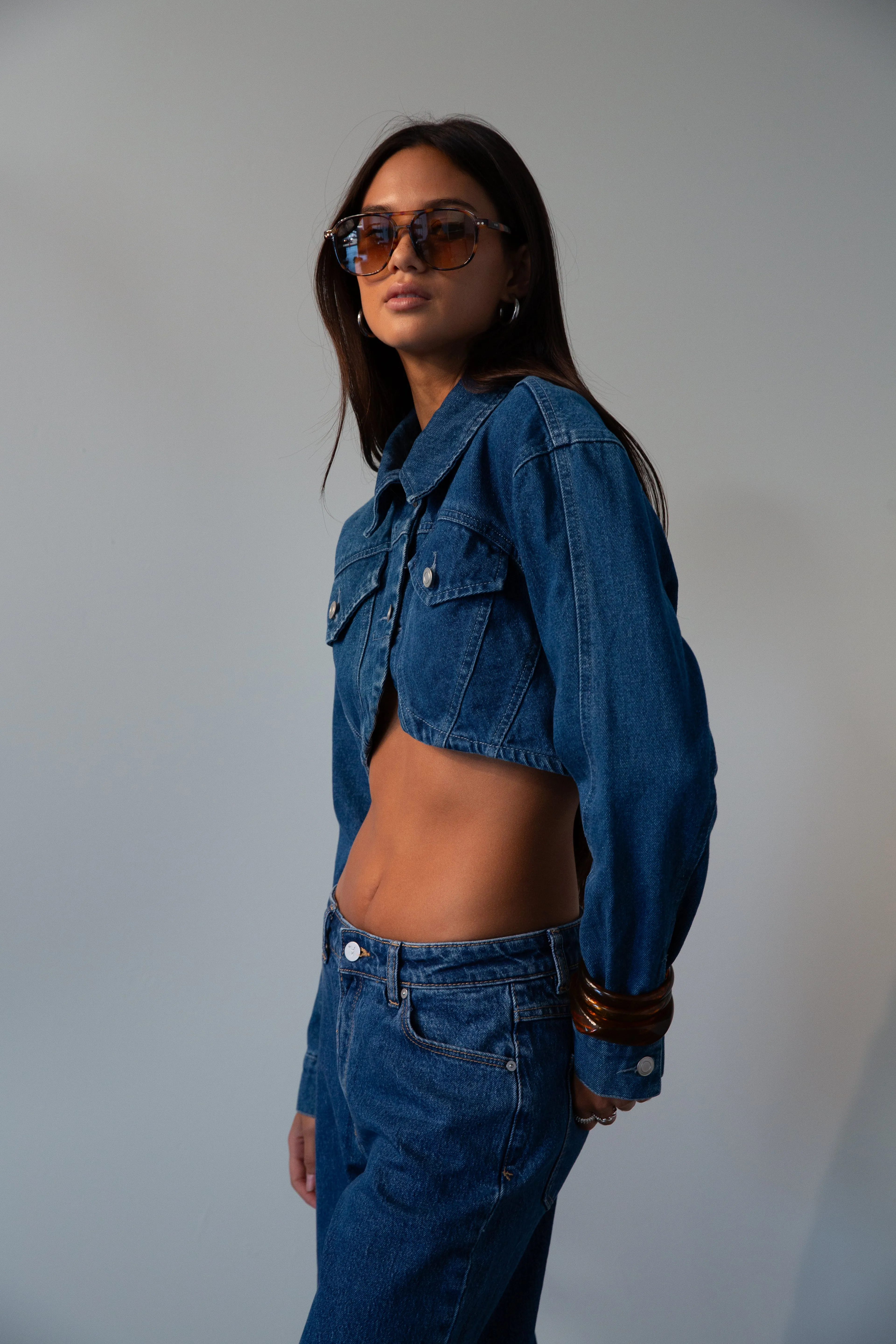 Mustang Crop Denim Jacket