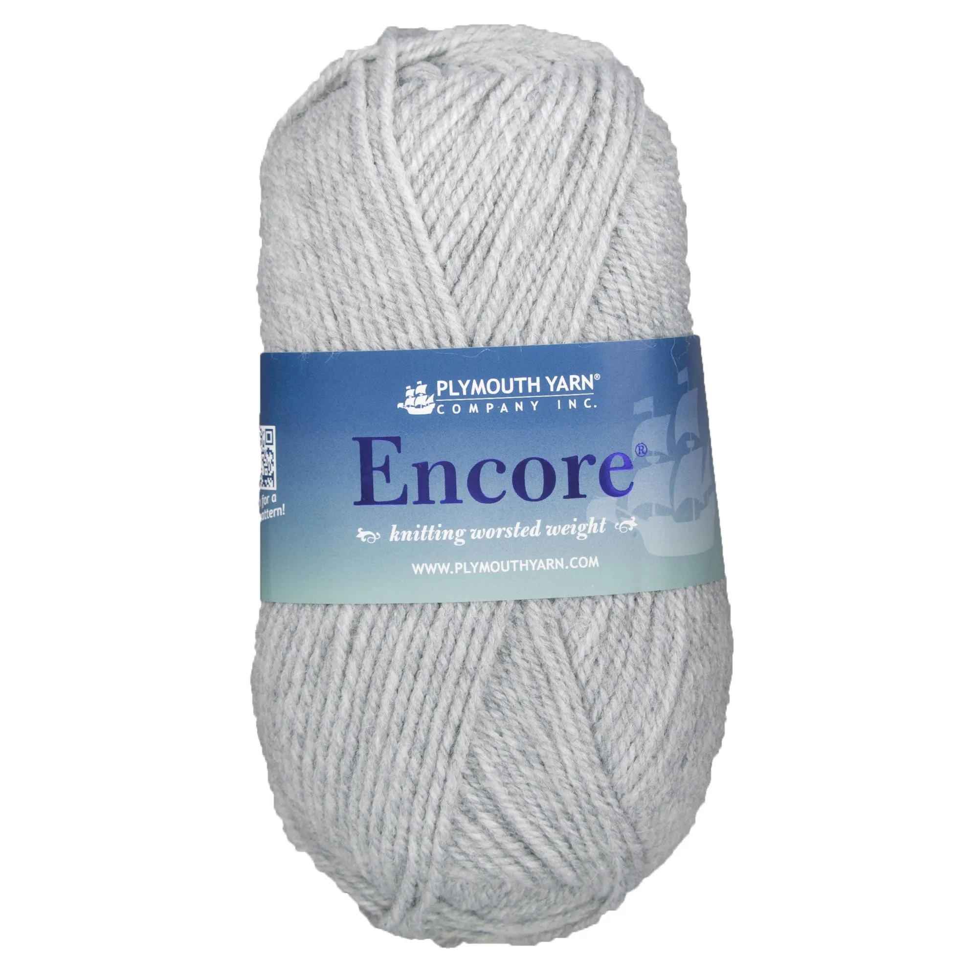 Plymouth Yarn Encore Worsted Yarn - 6007 Light Grey Heather