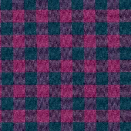 Porto Flannel Gingham in Magenta