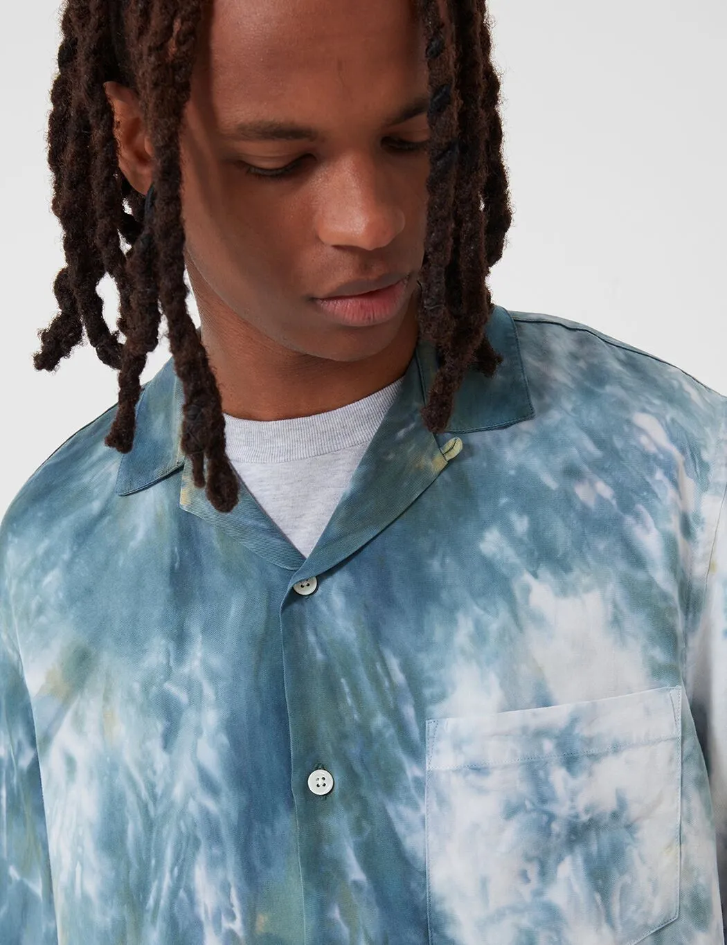 Portuguese Flannel Messy Dogtown Shirt - Blue Tiedye