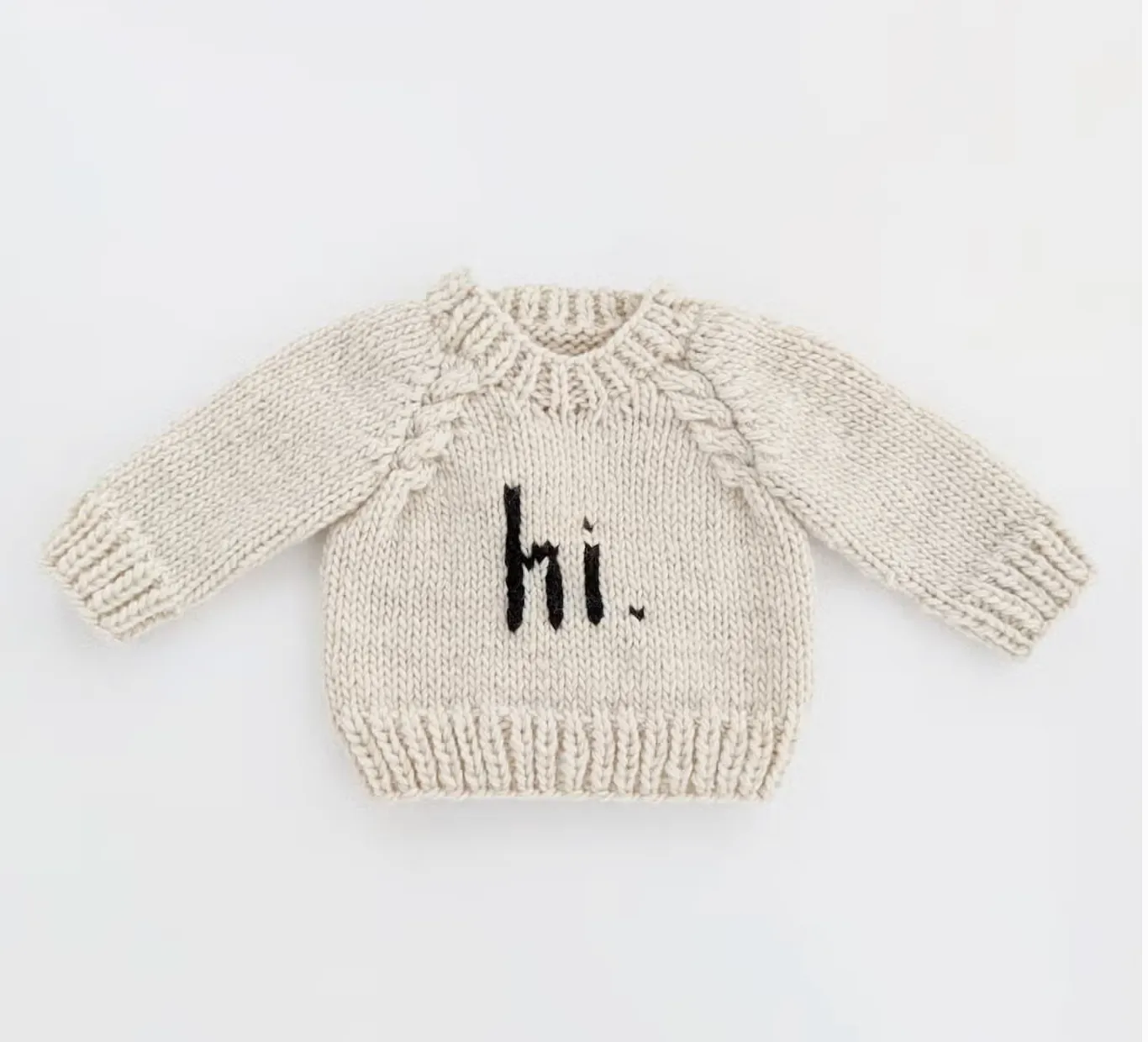 "hi." Crew Neck Sweater