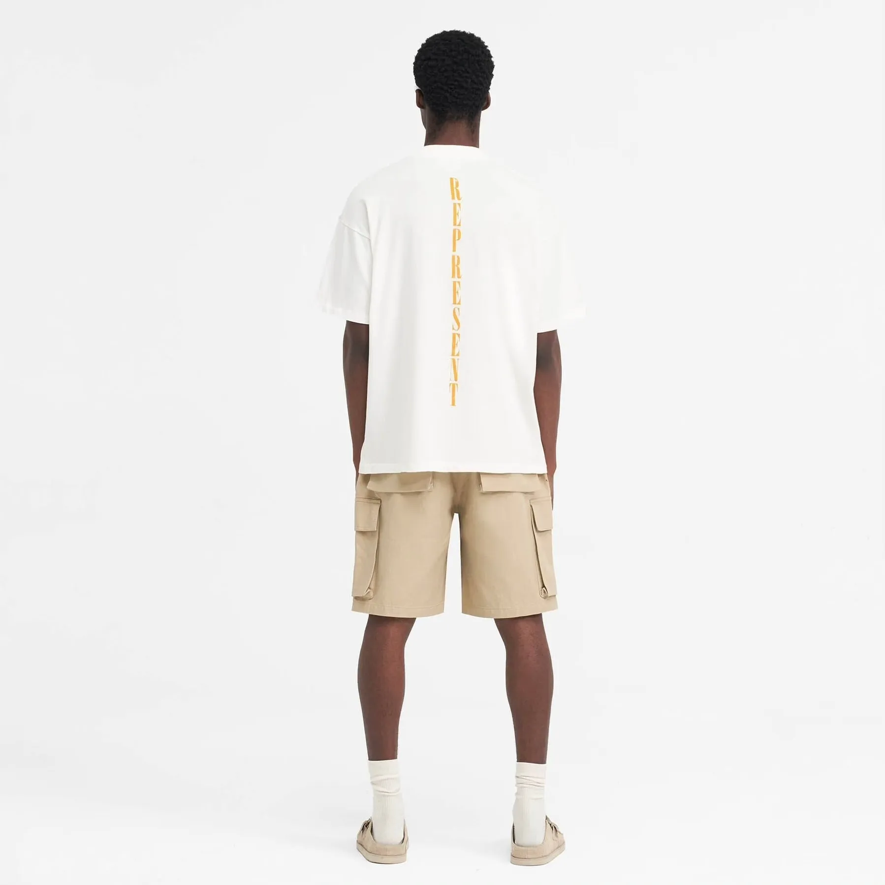 Represent Baggy Cargo Shorts Sandstone