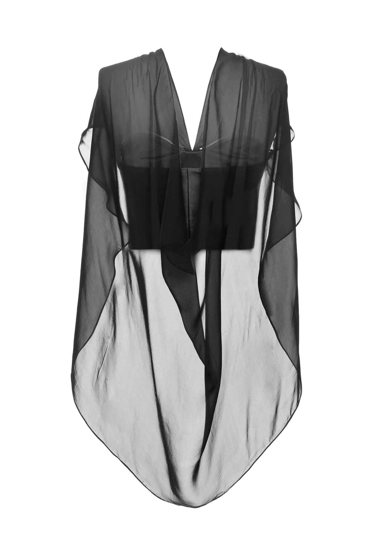 Silk-Draping Leather Corset Top