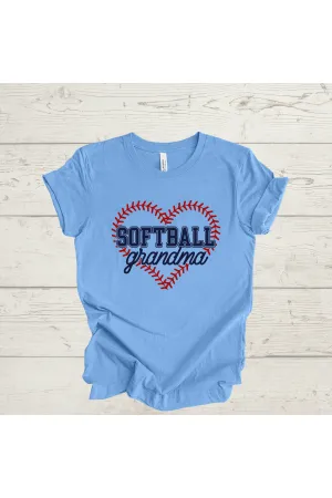 Softball Grandma With Red Stitch Heart