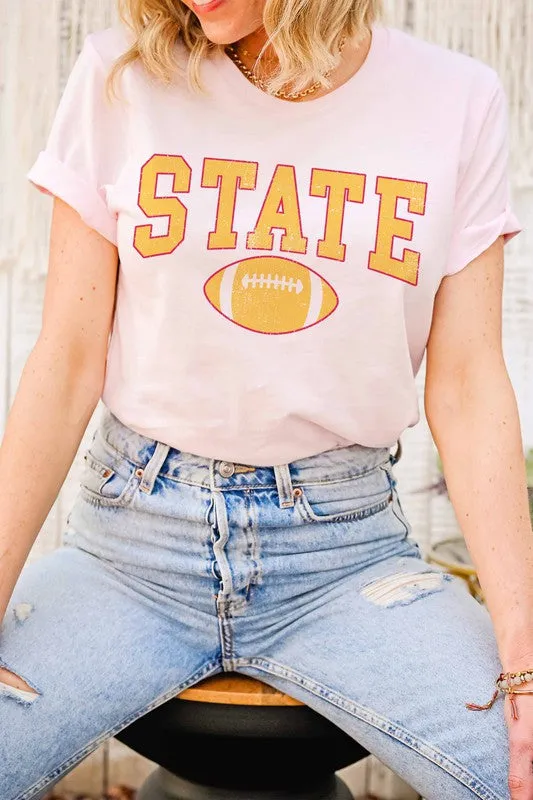 STATE FOOTBALL GRAPHIC TEE PLUS SIZE