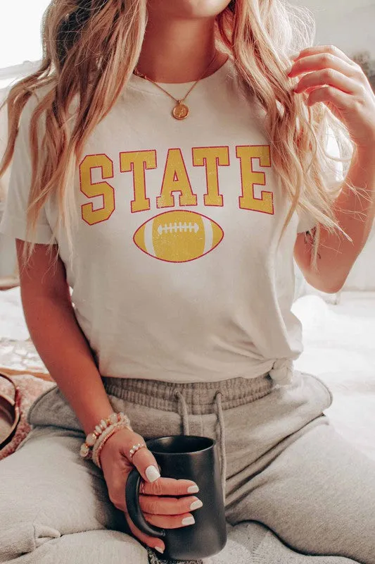 STATE FOOTBALL GRAPHIC TEE PLUS SIZE