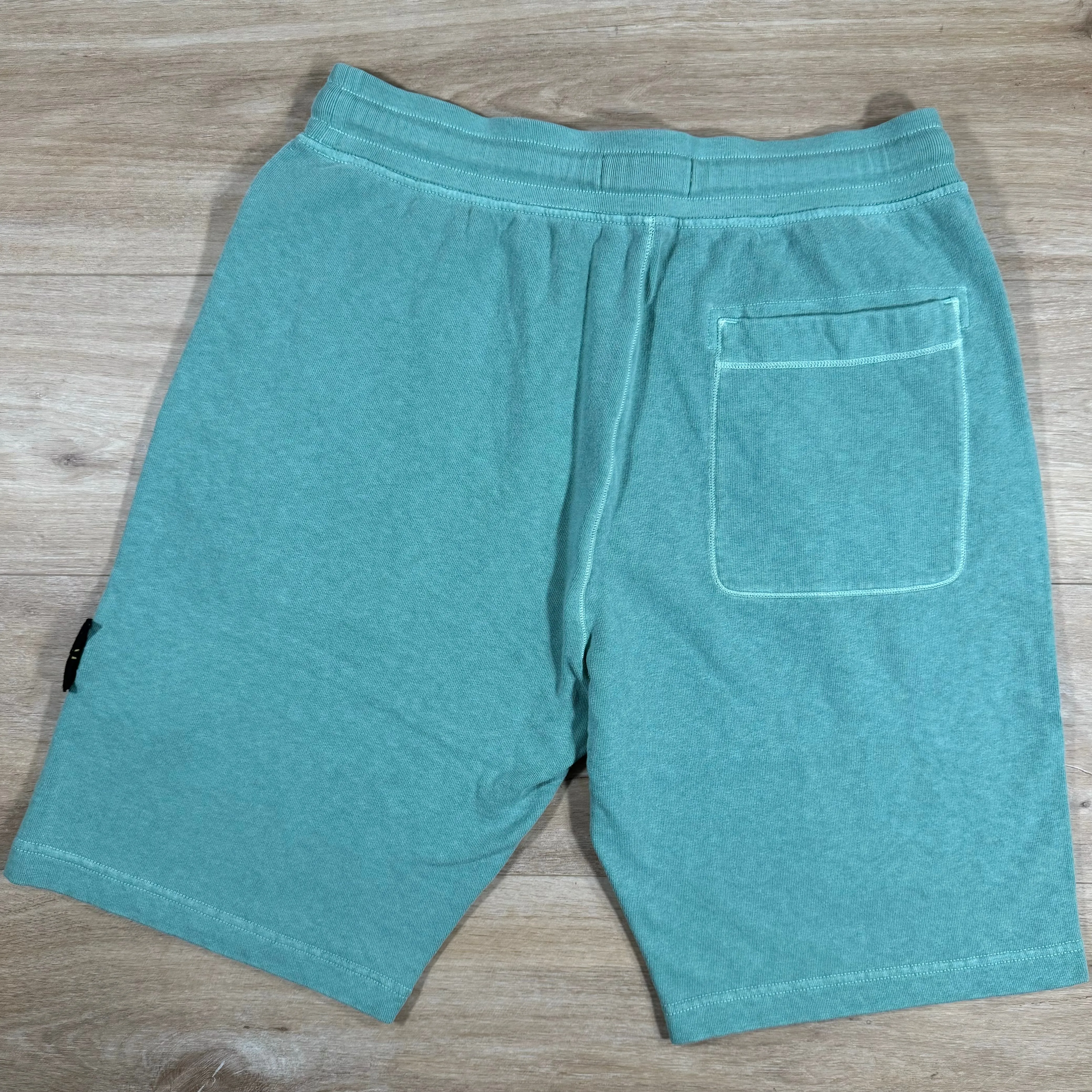 Stone Island Old Treatment Fleece Shorts in Light Green