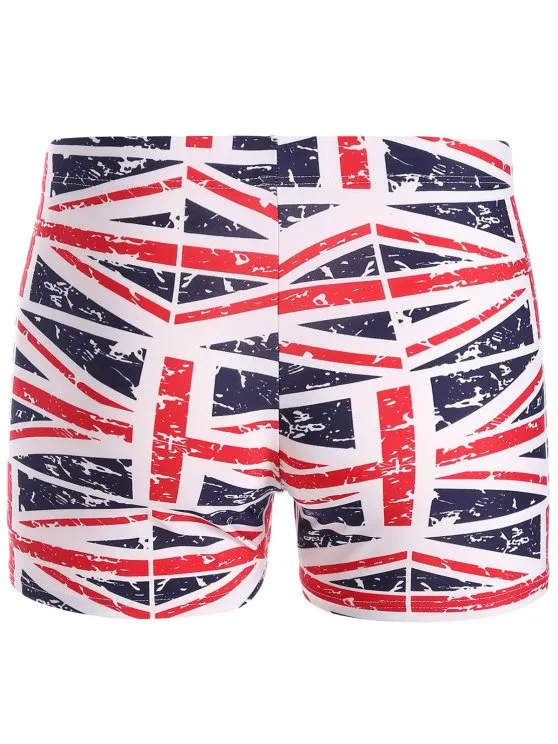 Trendy Distressed Flag Swim Trunks