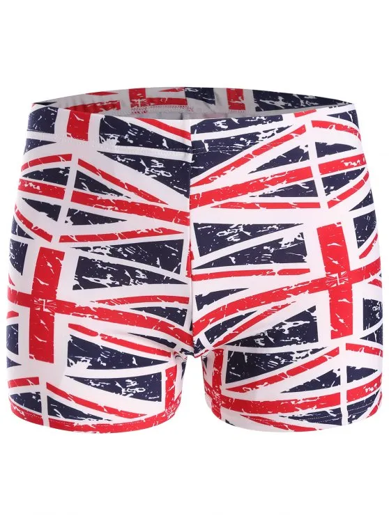 Trendy Distressed Flag Swim Trunks