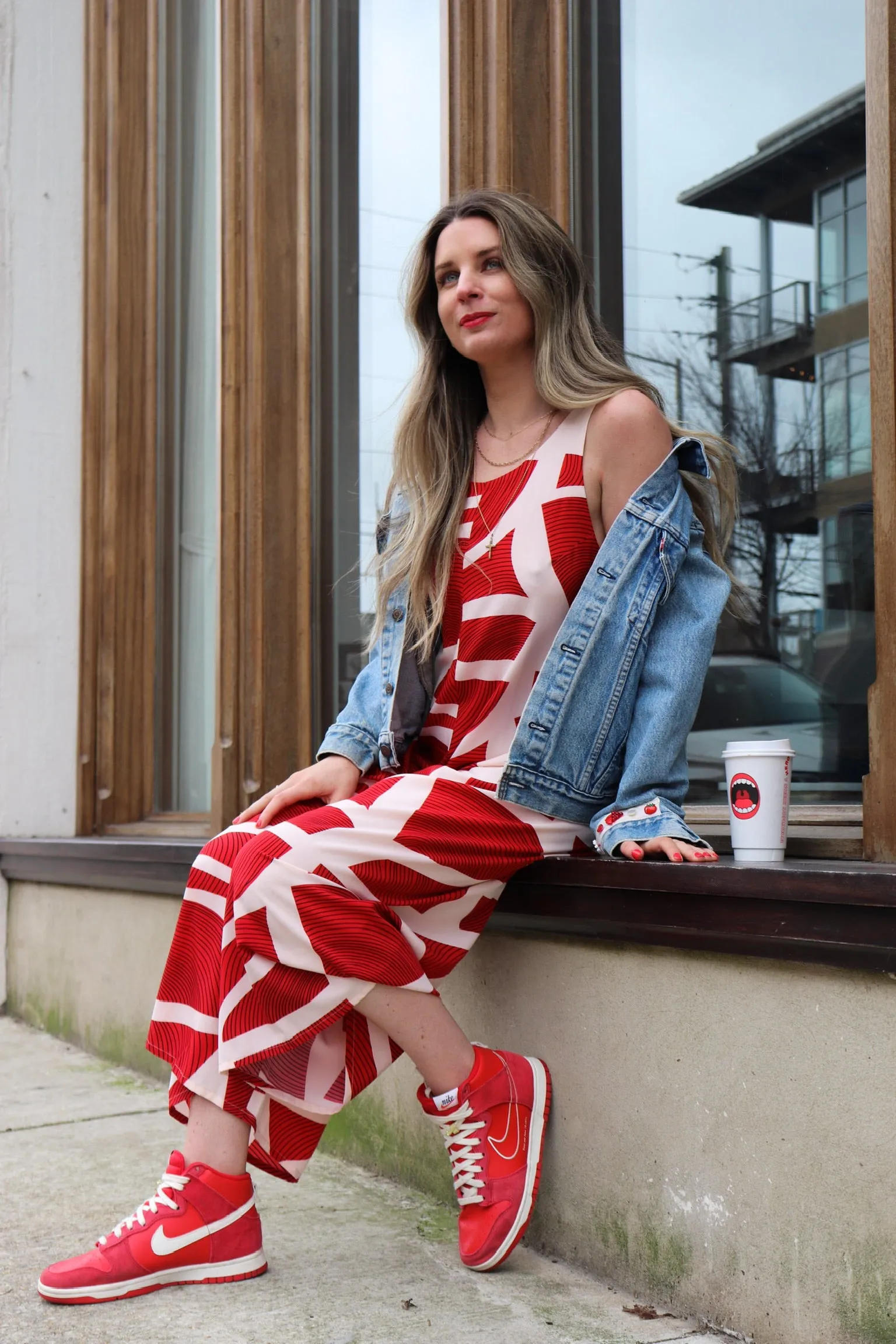 upcycled denim jacket | strawberry patch