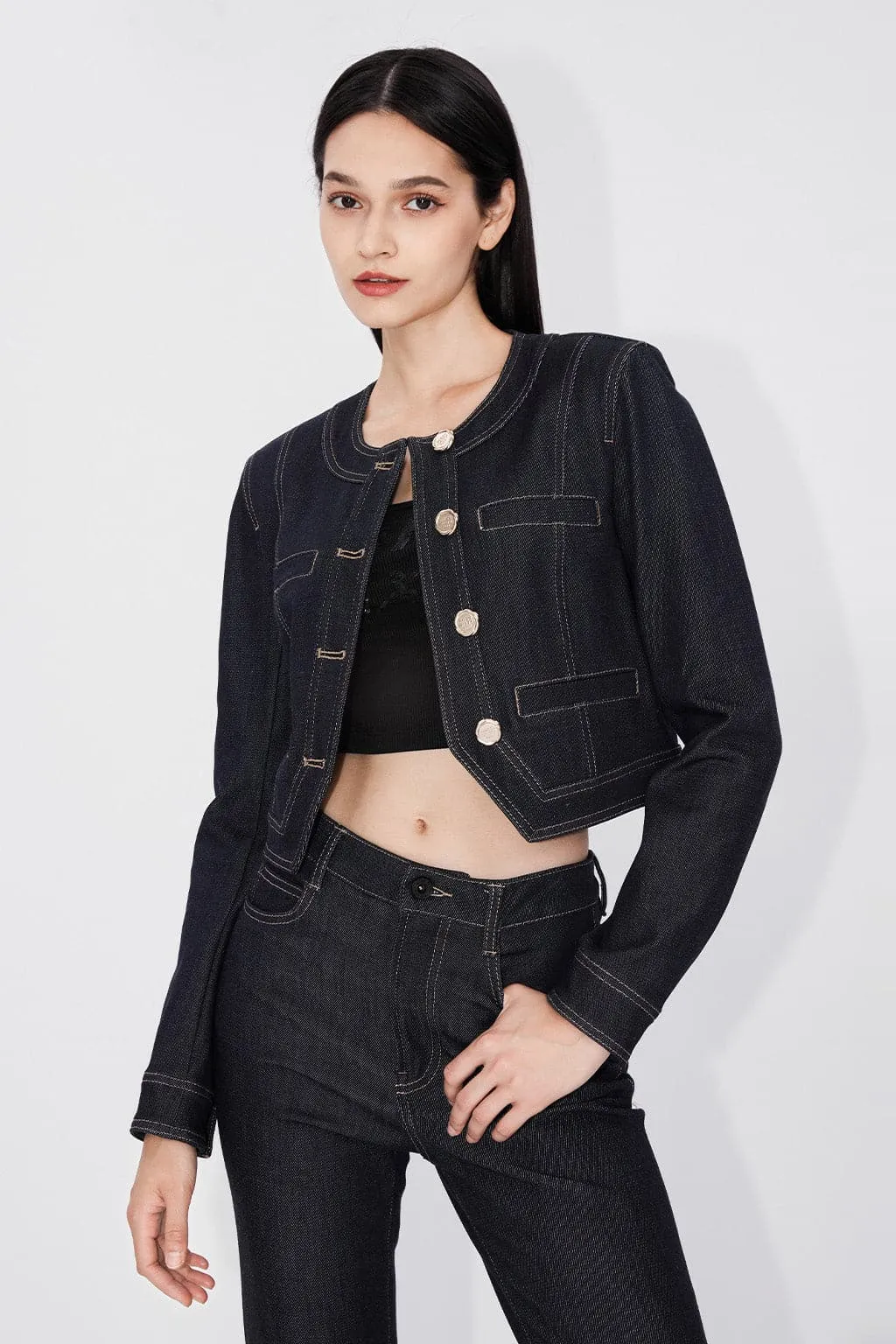 Vintage Cropped Denim Jacket