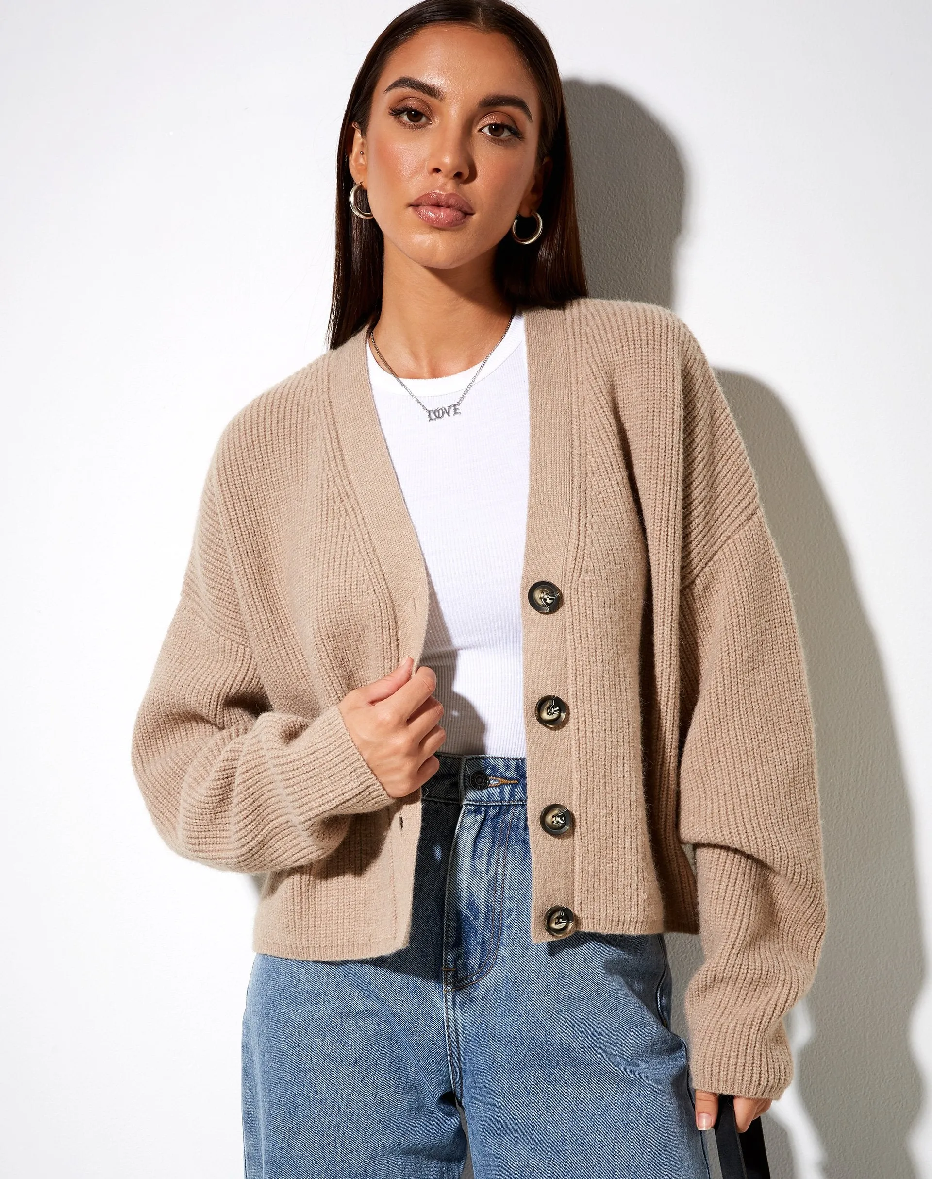 Wallace Cardi in Grey Beige