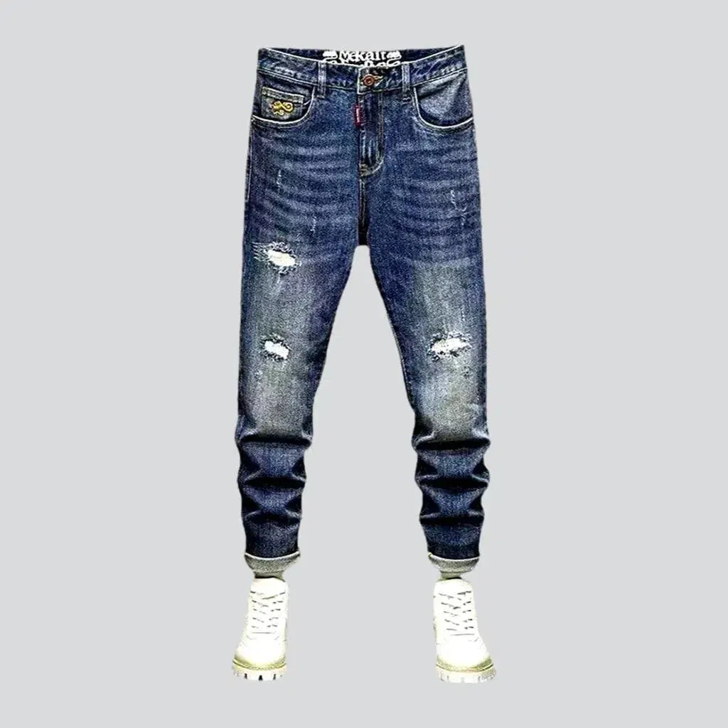 Whiskered men's vintage jeans